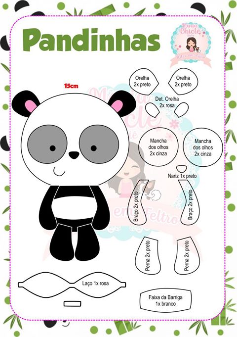 Moldes de Pandas Para Download e Impressão! #FeltroFácil