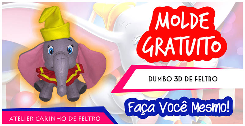 Read more about the article Dumbo de Feltro – Molde Gratuito