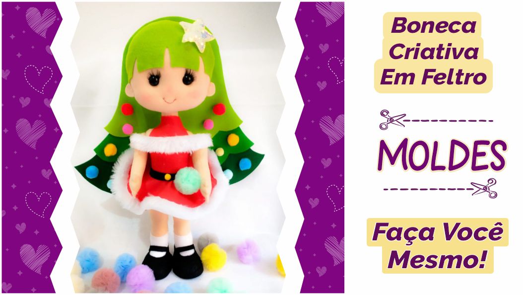 Leia mais sobre o artigo Moldes de Natal – Boneca Menina Noel Com Moldes Para Download!