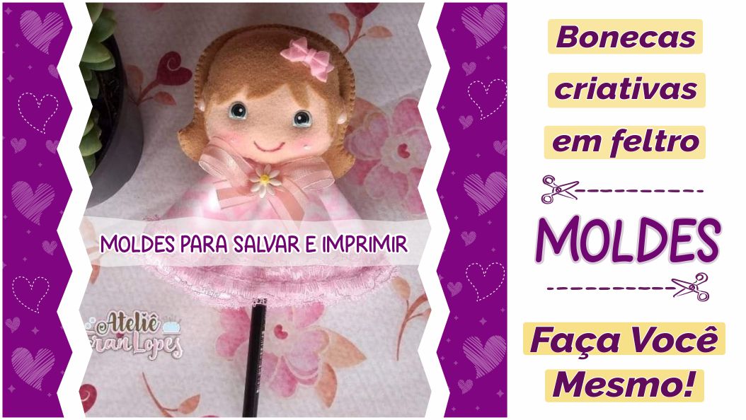 Read more about the article Moldes de lembrancinhas de bonecas em feltro – DIY