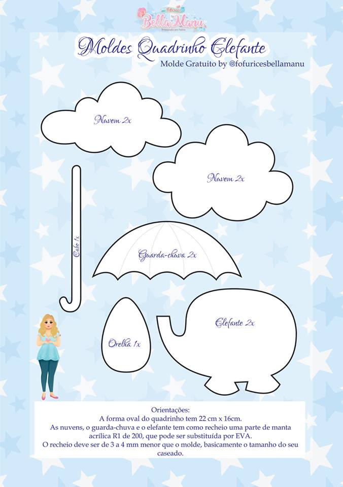molde de elefante para imprimir