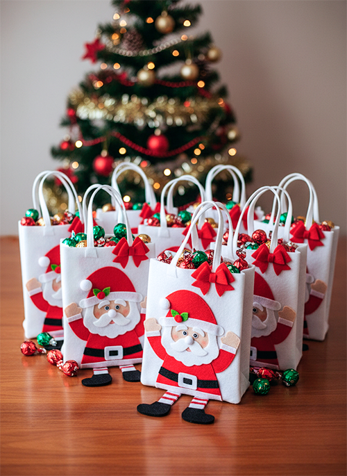 Moldes de Sacolas de Natal