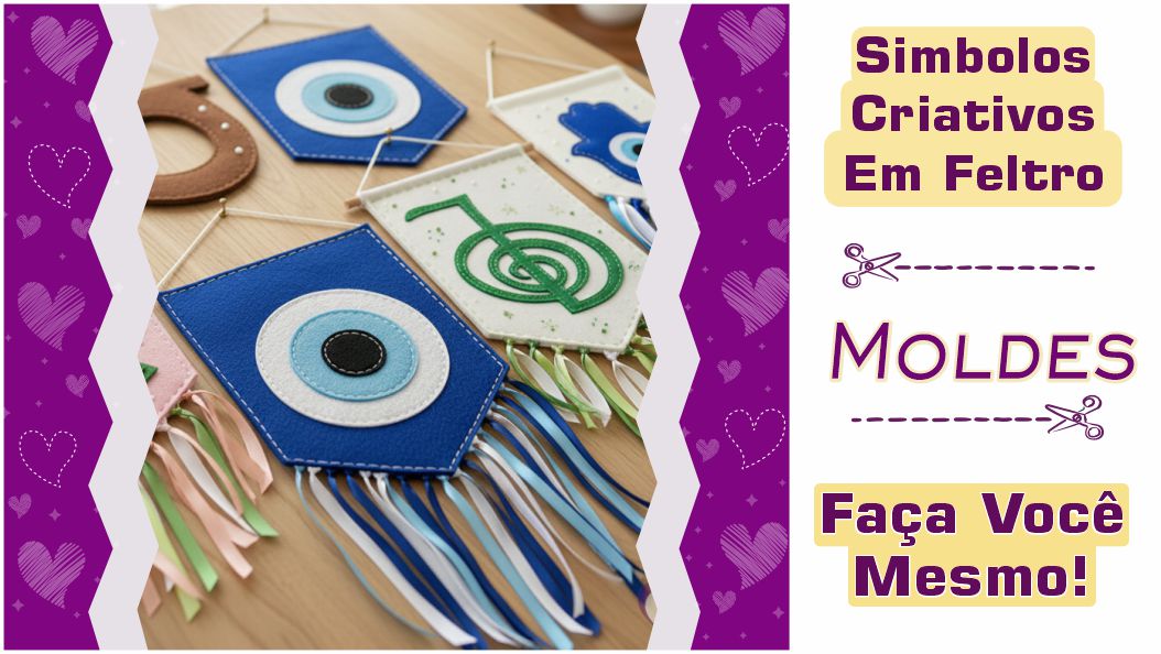 Leia mais sobre o artigo Símbolos em feltro: flâmulas com moldes para download!