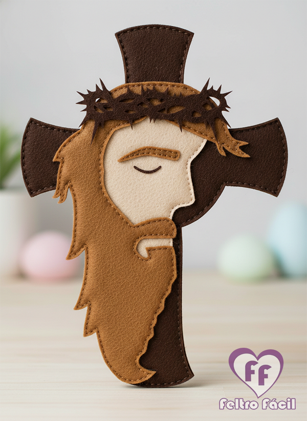 Crucifixo de feltro