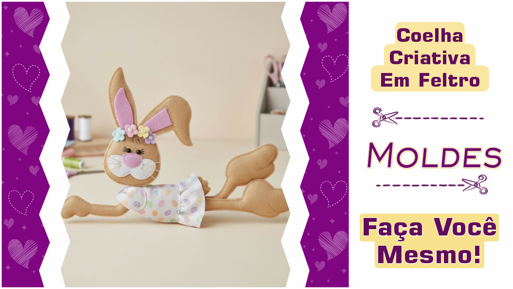 Leia mais sobre o artigo Molde de coelha em feltro para artesanato de Páscoa!