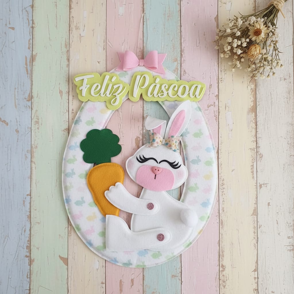 guirlanda de páscoa de feltro