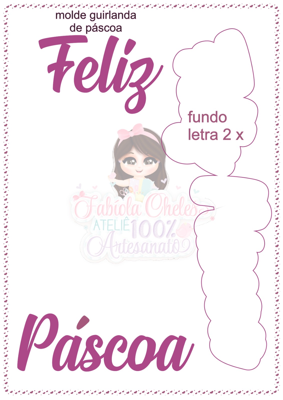 molde guirlanda de páscoa número 1