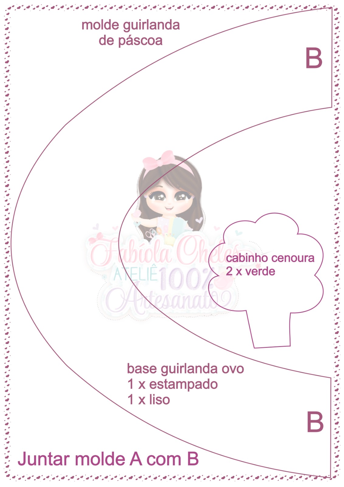 molde guirlanda de páscoa número 3