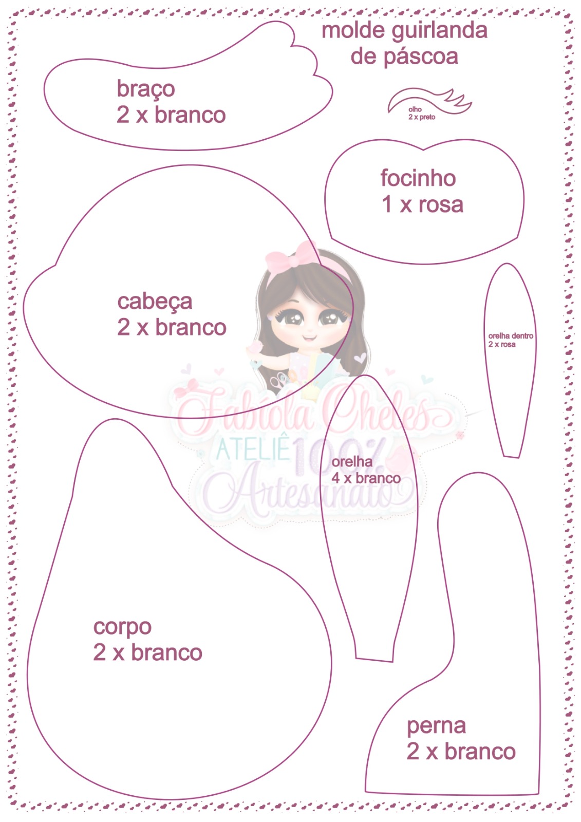 molde guirlanda de páscoa número 4
