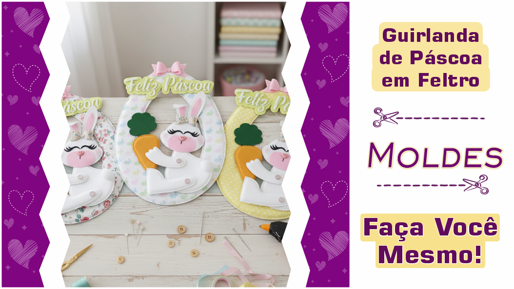 Leia mais sobre o artigo Guirlanda de Páscoa em Feltro: Molde Grátis e Passo a Passo