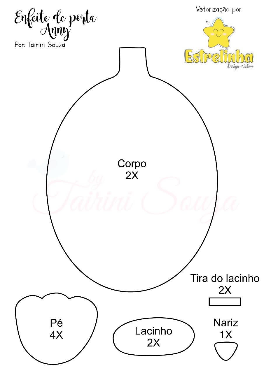 molde coelhinha fofinha em feltro número 1