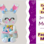Coelhinha Fofinha de Feltro: Molde Grátis e Passo a Passo