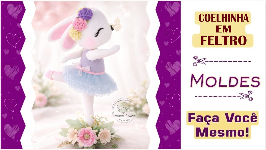 Leia mais sobre o artigo Molde Gratuito de Coelhinha em Feltro para Páscoa