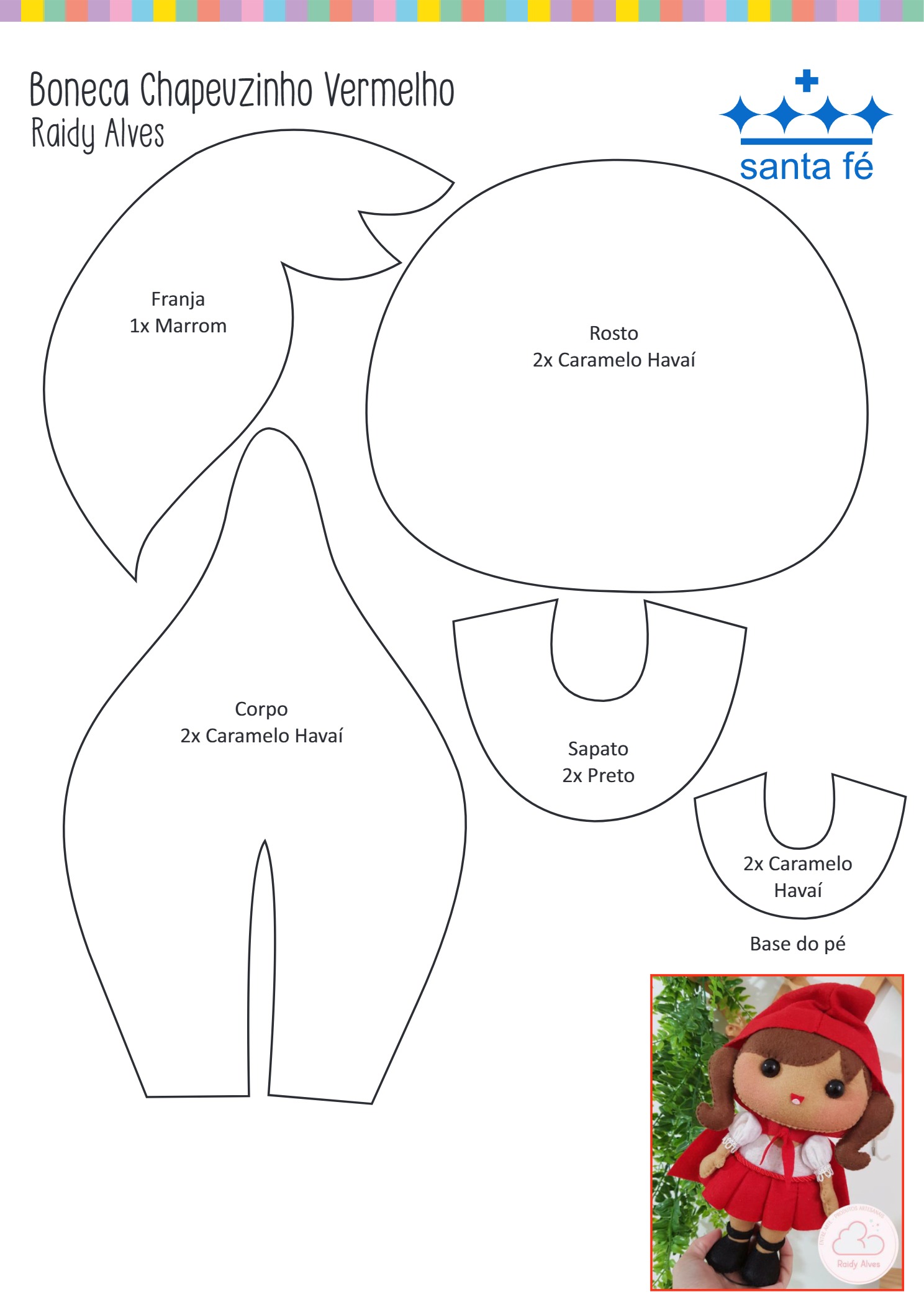 molde boneca chapeuzinho vermelho 1