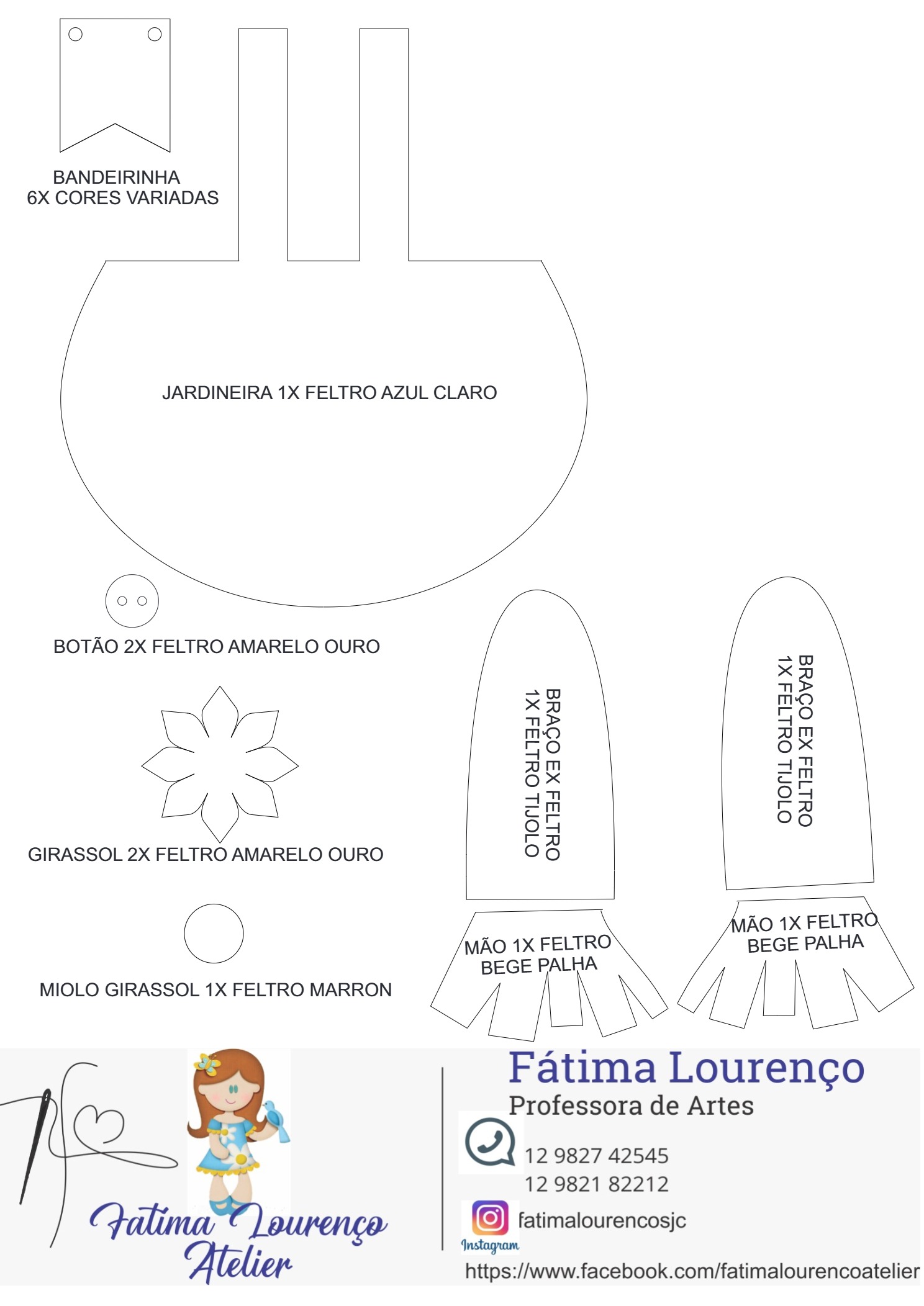 molde espantalho em feltro 1