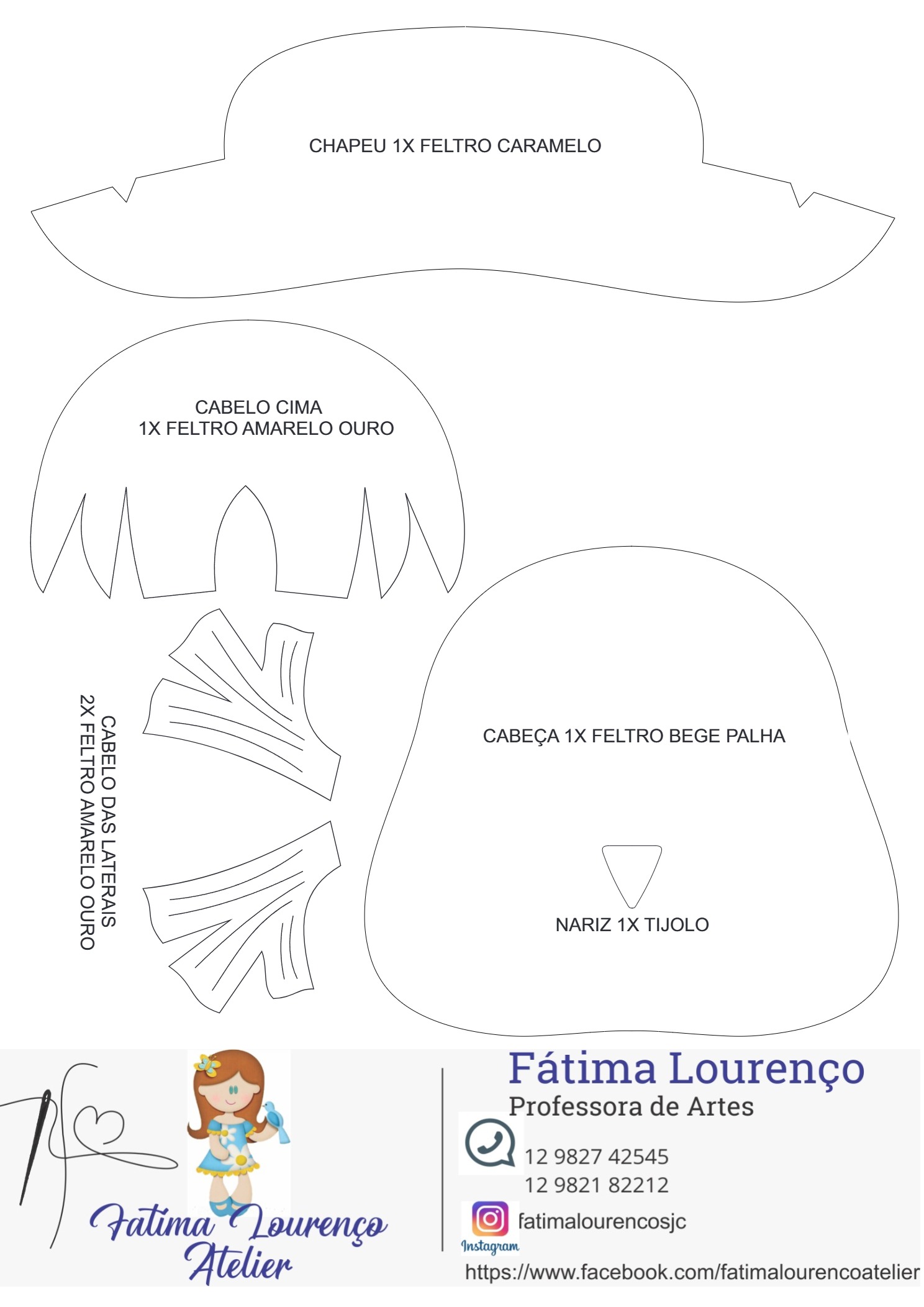 molde espantalho em feltro 1