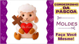 Leia mais sobre o artigo Molde de Cordeirinho de Páscoa em Feltro — Grátis para Imprimir