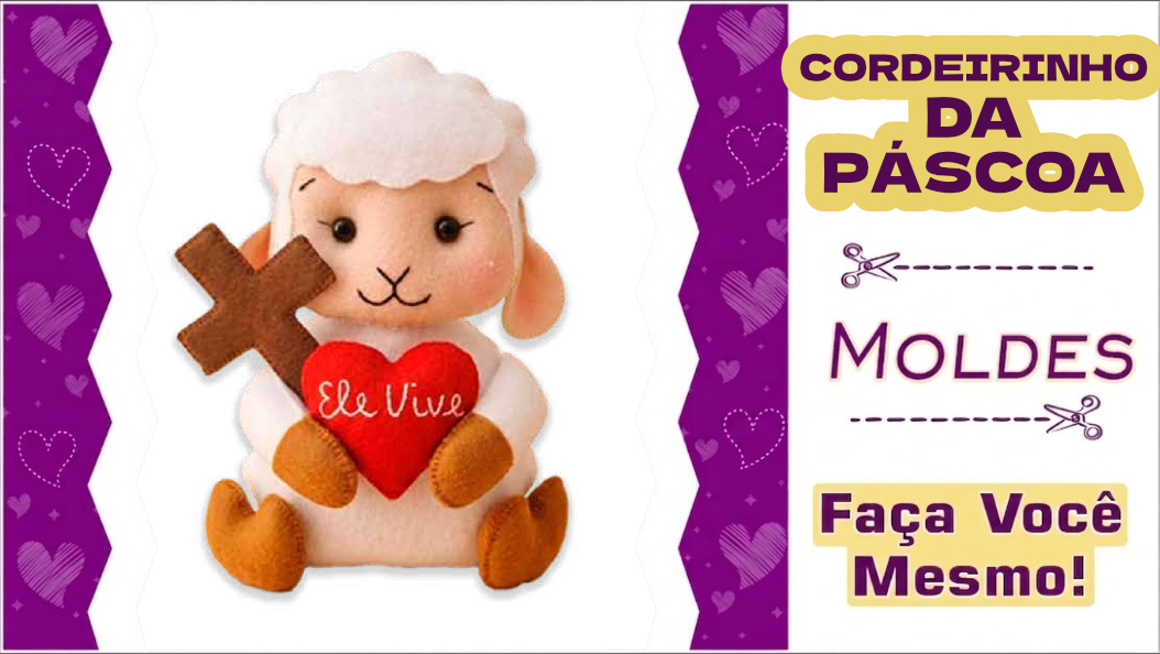 Leia mais sobre o artigo Molde de Cordeirinho de Páscoa em Feltro — Grátis para Imprimir