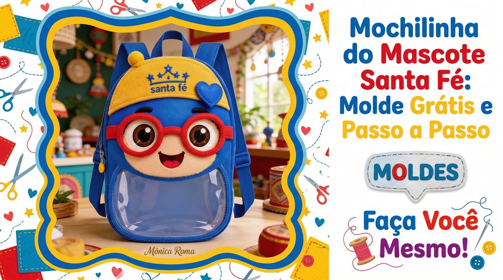 Leia mais sobre o artigo Mochilinha do Mascote Santa Fé: Molde Grátis e Passo a Passo