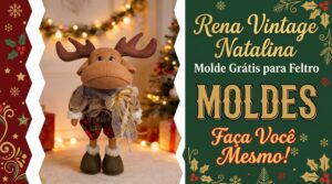 Leia mais sobre o artigo Rena Vintage Natalina: Molde Grátis para Feltro