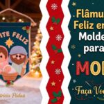 Flâmula Noite Feliz em Feltro: Molde Grátis para Natal